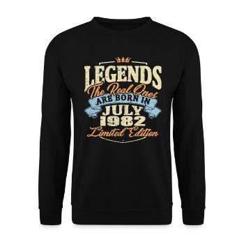 Echte Legenden werden im Juli 1982 geboren - Unisex Pullover - Schwarz - Vorne - Alina (178cm) & Michal (187cm)
