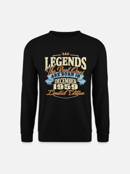 Echte Legenden werden im Dezember 1959 geboren - Unisex Pullover - Schwarz