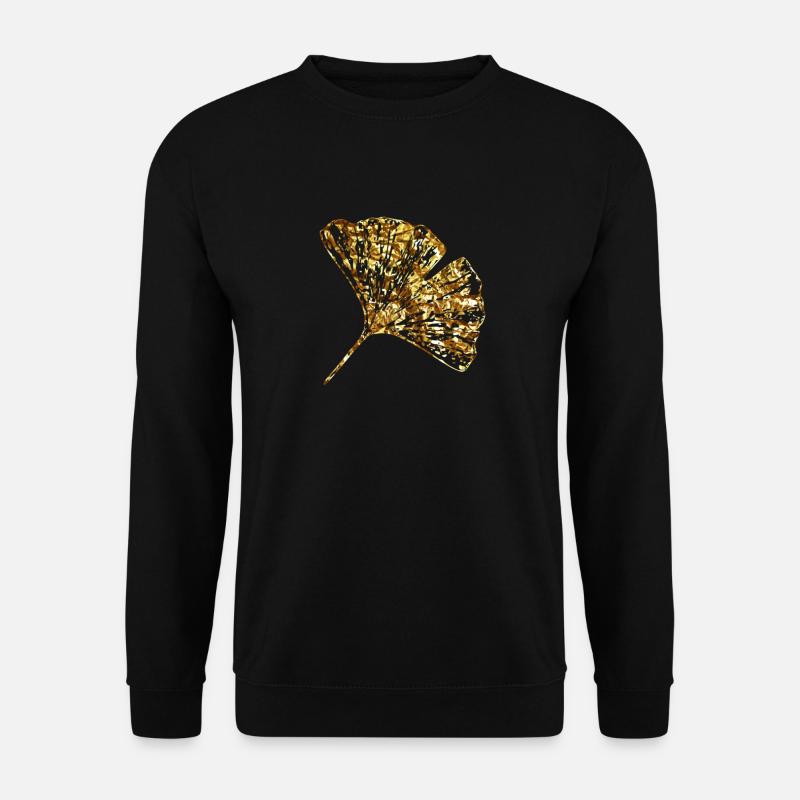 Ginkgo Biloba Blatt Gold Gingko Freundin Geschenk - Unisex Pullover - Schwarz