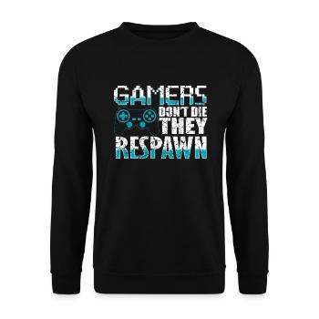 Game Gaming Gamer - Unisex Pullover - Schwarz - Vorne - Alina (178cm) & Michal (187cm)