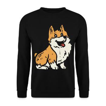 Chien corgi - Sweat-shirt Unisexe - noir - Devant - Alina (178cm) & Michal (187cm)