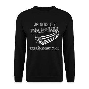 papa motard humour moto - Sweat-shirt Unisexe - noir - Devant - Alina (178cm) & Michal (187cm)