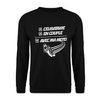 moto humour motard - Sweat-shirt Unisexe - noir - Devant - Alina (178cm) & Michal (187cm)