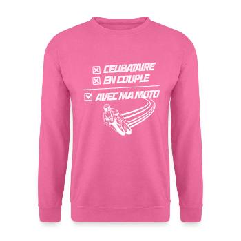 moto humour motard - Sweat-shirt Unisexe - rose - Devant