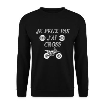 je peux pas j ai cross - Sweat-shirt Unisexe - noir - Devant - Alina (178cm) & Michal (187cm)