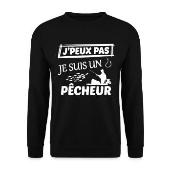j peux pas j ai pêche - Sweat-shirt Unisexe - noir - Devant - Alina (178cm) & Michal (187cm)