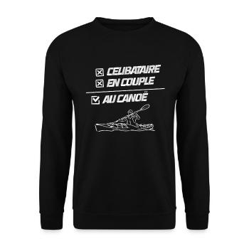 canoë humour kayak - Sweat-shirt Unisexe - noir - Devant - Alina (178cm) & Michal (187cm)