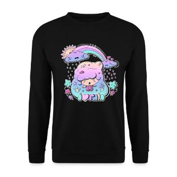 I Love Rain bubble head girl - Unisex Sweatshirt - black - Front - Alina (178cm) & Michal (187cm)