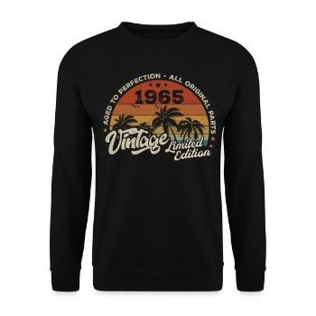 Vintage 1965 Birthday Retro 1965 - Unisex Sweatshirt - black - Front - Alina (178cm) & Michal (187cm)