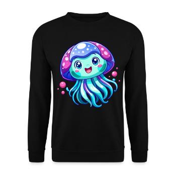 Méduse mignonne - Sweat-shirt Unisexe - noir - Devant - Alina (178cm) & Michal (187cm)