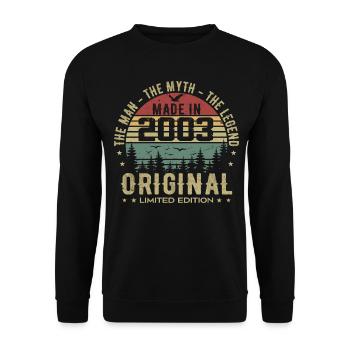 Original 2003 Retro 2003 Birthday Gift 2003 - Unisex Sweatshirt - black - Front - Alina (178cm) & Michal (187cm)