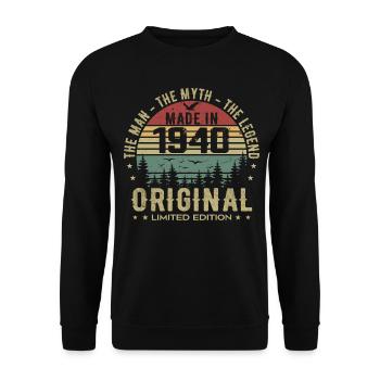 Original 1940er Jahre Retro 1940er Jahre 1940er Jahre Geburtstagsgeschenk - Unisex Pullover - Schwarz - Vorne - Alina (178cm) & Michal (187cm)