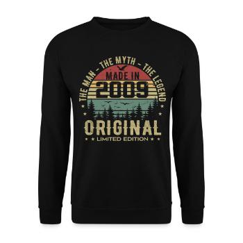 Original 2009 Retro 2009 Birthday Gift 2009 - Unisex Sweatshirt - black - Front - Alina (178cm) & Michal (187cm)