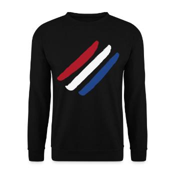 Drapeau des Pays-Bas - Rayures de style - Sweat-shirt Unisexe - noir - Devant - Alina (178cm) & Michal (187cm)