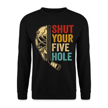shut your five hole - Sweat-shirt Unisexe - noir - Devant - Alina (178cm) & Michal (187cm)