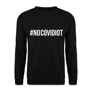 No Covidiot - Unisex Pullover - Schwarz - Vorne - Alina (178cm) & Michal (187cm)