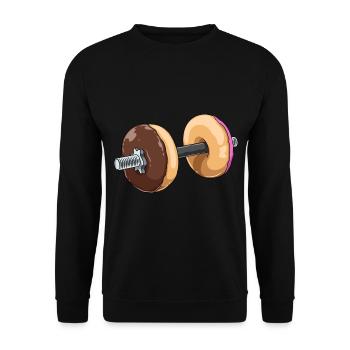 Donut Haltère Fitness - Sweat-shirt Unisexe - noir - Devant - Alina (178cm) & Michal (187cm)