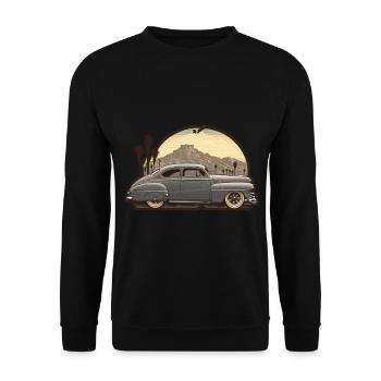 Vintage Muscle car Oldtimer Sahara - Unisex Sweatshirt - black - Front - Alina (178cm) & Michal (187cm)