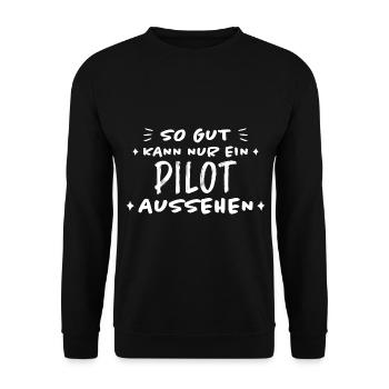 Pilot Lustige Spruch Flug Flugsport Pilot Geschenk - Unisex Pullover - Schwarz - Vorne - Alina (178cm) & Michal (187cm)