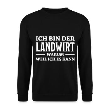Landwirt Spruch Traktor Lustiges Landwirt Geschenk - Unisex Pullover - Schwarz - Vorne - Alina (178cm) & Michal (187cm)