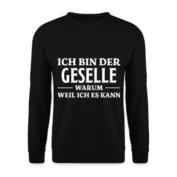 Geselle Spruch Lustiges Gesellenprüfung Geschenk - Unisex Pullover - Schwarz - Vorne - Alina (178cm) & Michal (187cm)