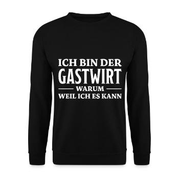 Gastwirt Spruch Kneipe Wirt Fun Gastwirt Geschenk - Unisex Pullover - Schwarz - Vorne - Alina (178cm) & Michal (187cm)