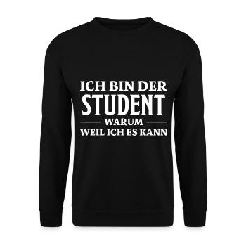 Student Spruch Uni Universität Student Geschenk - Unisex Pullover - Schwarz - Vorne - Alina (178cm) & Michal (187cm)