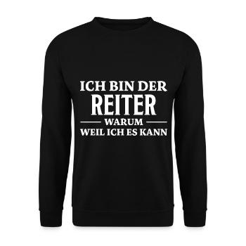 Reiter Spruch Reiten Pferdesport Reiter Geschenk - Unisex Pullover - Schwarz - Vorne - Alina (178cm) & Michal (187cm)