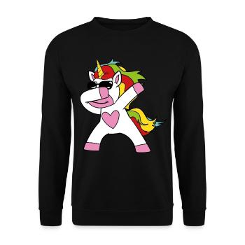 Cute Funny Cool Unicorn Unicorns fable - Unisex Sweatshirt - black - Front - Alina (178cm) & Michal (187cm)