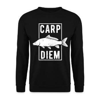 Carp Anglers Funny Anglers sayings gift - Unisex Sweatshirt - black - Front - Alina (178cm) & Michal (187cm)