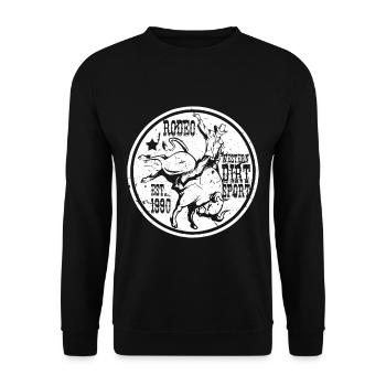 Cowboy de rodéo équitation taureau western lasso cadeau - Sweat-shirt Unisexe - noir - Devant - Alina (178cm) & Michal (187cm)