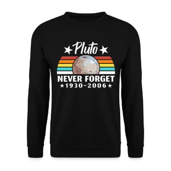 Pluto Never Forget Astronaut Planet Space - Unisex Sweatshirt - black - Front - Alina (178cm) & Michal (187cm)