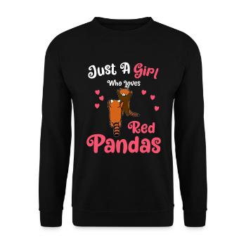 Just A Girl Who Loves Red Pandas - Roter Panda Ges - Unisex Sweatshirt - black - Front - Alina (178cm) & Michal (187cm)