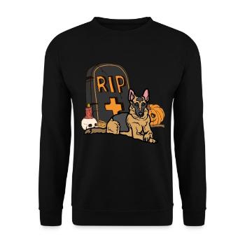 Berger allemand Halloween Costume Chien - Sweat-shirt Unisexe - noir - Devant - Alina (178cm) & Michal (187cm)