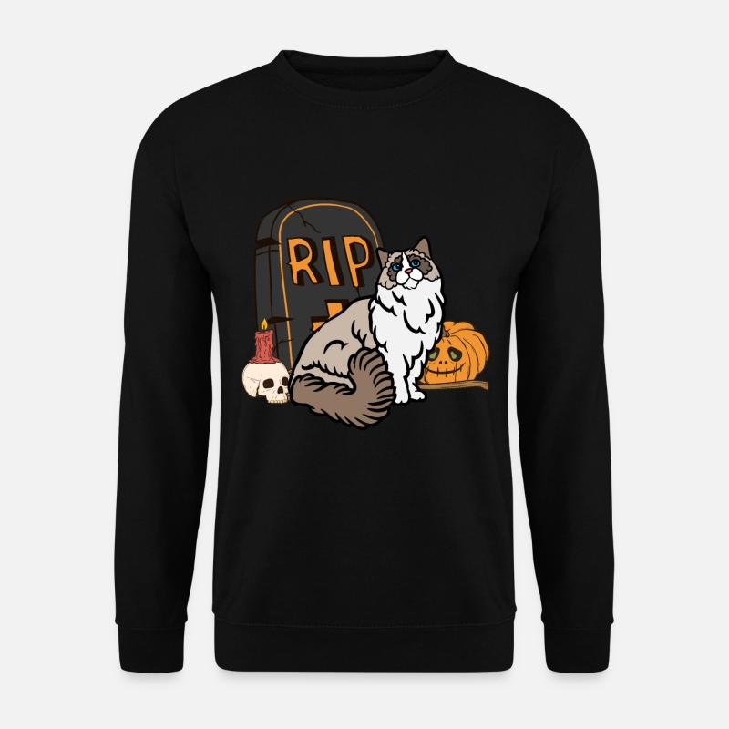 Cute Ragdoll Halloween Cat - Unisex Sweatshirt - black