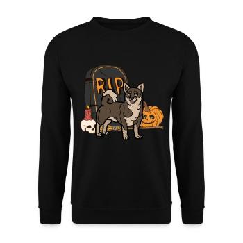 Mignon chien suédois Vallhund Halloween Costume - Sweat-shirt Unisexe - noir - Devant - Alina (178cm) & Michal (187cm)