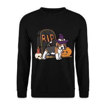 Cute Beagle Halloween Dog - Unisex Sweatshirt - black - Front - Alina (178cm) & Michal (187cm)