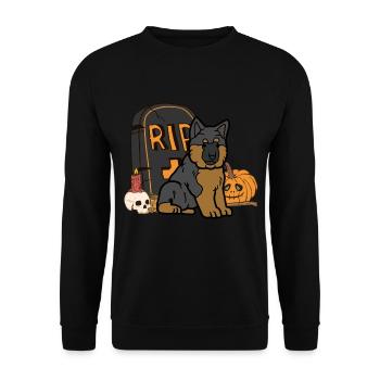 Mignon berger allemand Halloween Costume Chien - Sweat-shirt Unisexe - noir - Devant - Alina (178cm) & Michal (187cm)