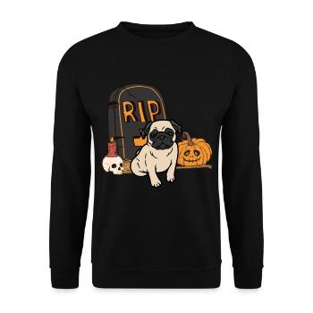 Cute Pug Halloween Costume Dog - Unisex Sweatshirt - black - Front - Alina (178cm) & Michal (187cm)