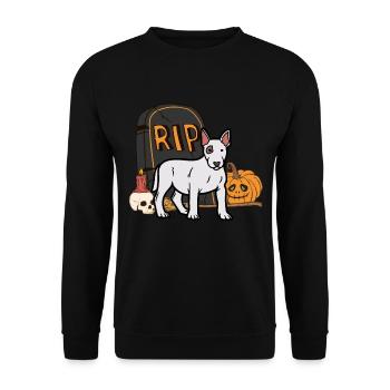 Mignon Bull Terrier Halloween Costume Chien - Sweat-shirt Unisexe - noir - Devant - Alina (178cm) & Michal (187cm)