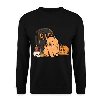 Cute Dwarf Spitz Halloween Costume Dog - Unisex Sweatshirt - black - Front - Alina (178cm) & Michal (187cm)