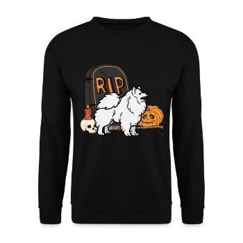 Mignon Spitz Halloween Costume Chien - Sweat-shirt Unisexe - noir - Devant - Alina (178cm) & Michal (187cm)
