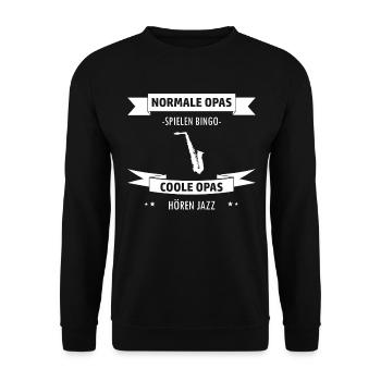 Jazz Opa Geschenk Großvater Jazz fan - Unisex Pullover - Schwarz - Vorne - Alina (178cm) & Michal (187cm)