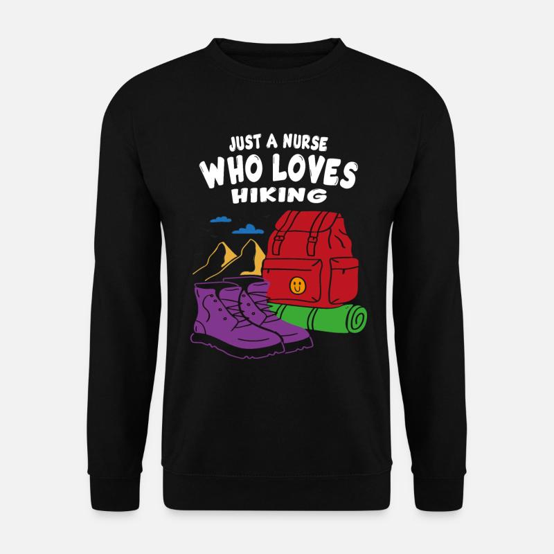 Nur eine Krankenschwester die wandern liebt - Unisex Pullover - Schwarz