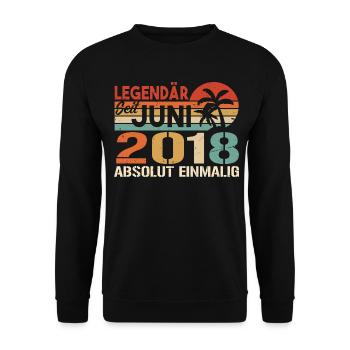 Legendär seit Juni 2018 - Geburtstag 2018 - Unisex Pullover - Schwarz - Vorne - Alina (178cm) & Michal (187cm)