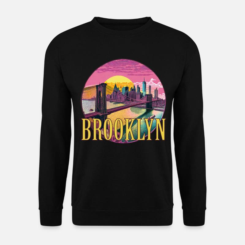Brooklyn Brücke Bridge Manhattan Skyline New York - Unisex Pullover - Schwarz