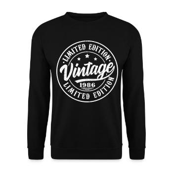 1986 Vintage Retro 1986 1986 Birthday Gift - Unisex Sweatshirt - black - Front - Alina (178cm) & Michal (187cm)