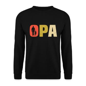 Opa und Enkel Geschenk für Großvater mit Enkel - Unisex Pullover - Schwarz - Vorne - Alina (178cm) & Michal (187cm)