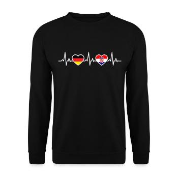Croatie Allemagne Battement de cœur Drapeau Croate - Sweat-shirt Unisexe - noir - Devant - Alina (178cm) & Michal (187cm)