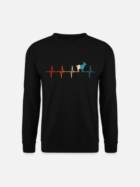Ziegen Herzschlag T Shirt Lustiges Ziege - Unisex Pullover - Schwarz